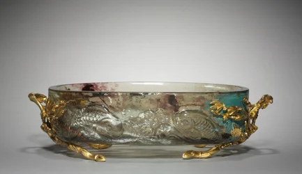 Mittelstück, wahrscheinlich hergestellt von der Firma Appert Frères, verkauft von der Firma Escalier de Cristal, ca. 1880