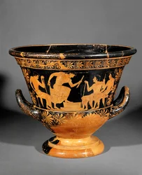 Rotfiguriger attischer Krater, genannt Krater von Antaios
