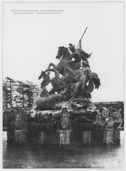 Südbrunnen, Witley Court, der Sitz des Earl of Dudley (s/w Foto)