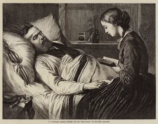 Ein verwundeter dänischer Soldat und seine Verlobte