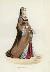 Anne De Bretagne (farbige Gravur)