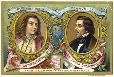 Antoine Watteau und Eugene Delacroix, französische Künstler