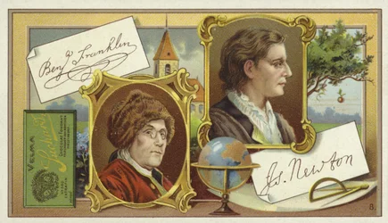 Benjamin Franklin und Isaac Newton