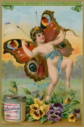 Schmetterlingsengel mit Stiefmütterchen