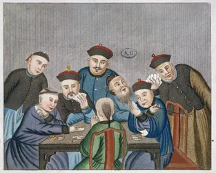 Kartenspieler in China, frühes 19. Jahrhundert