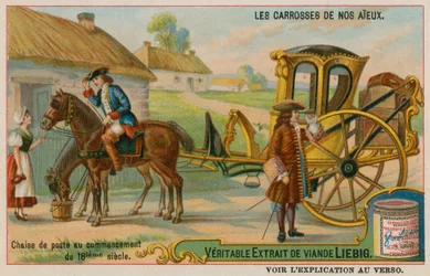 Kutsche beginnt eine Reise im 18. Jahrhundert