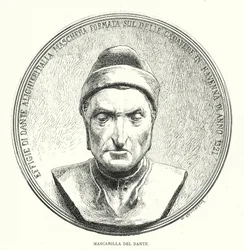 Totenmaske von Dante Alighieri, mittelalterlicher italienischer Dichter