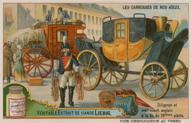 Englische Postkutsche aus dem 18. Jahrhundert