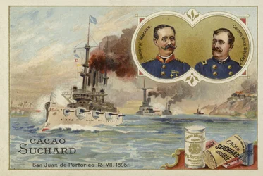 General Manuel Macias und Commodore Winfield Scott Schley, San Juan de Puerto Rico, Spanisch-Amerikanischer Krieg, 13. Juli 1898