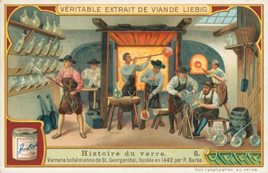 Geschichte des Glases, Liebig-Karte, frühes 20. Jahrhundert