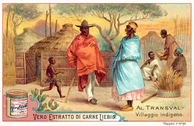 Indigenes Dorf im Transvaal