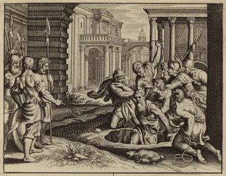 Jeremia wird in eine Zisterne geworfen, weil er den Untergang Jerusalems prophezeit