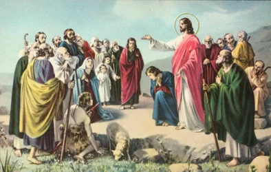 Jesus Christus hält die Bergpredigt