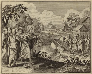 Jesus Christus heilt zehn Aussätzige (Gravur)