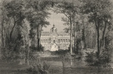 Die Tuilerien unter Heinrich IV. (Stich)