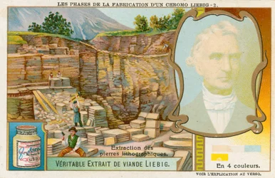 Herstellung einer Liebig-Chromolithographie