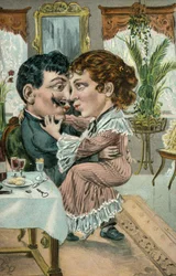 Paar von Liebenden beim Küssen