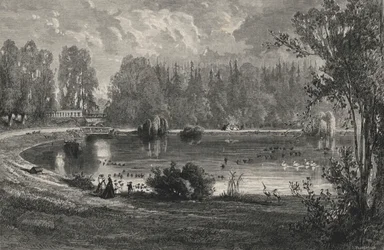 Wasserfläche von Touches, Touraine (Gravur)