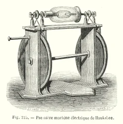 Erste elektrische Maschine von Hauksbee