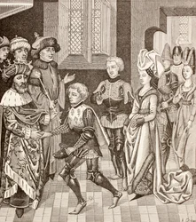 Empfang von Gautier-sans-Avoir durch den König von Ungarn, ca. 1880