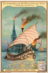 Römische Galeere, Liebig-Karte, frühes 20. Jahrhundert