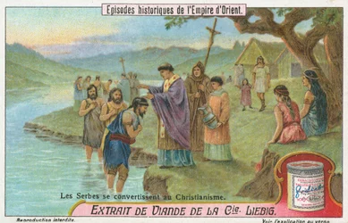 Serben zum Christentum bekehrt, Liebig-Karte, frühes 20. Jahrhundert