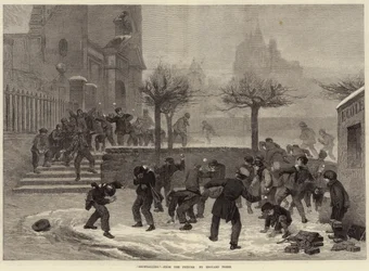 Schneeballschlacht (Gravur)