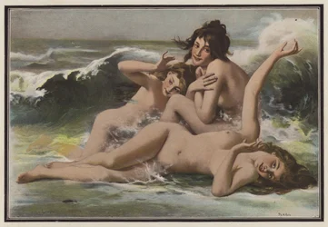 Drei Frauen in den Wellen