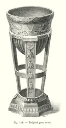 Verzierter griechischer Dreifuß (Stich)