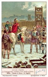 Vercingetorix übergibt sein Schwert an Julius Caesar nach der Belagerung von Alesia, 52 v. Chr.