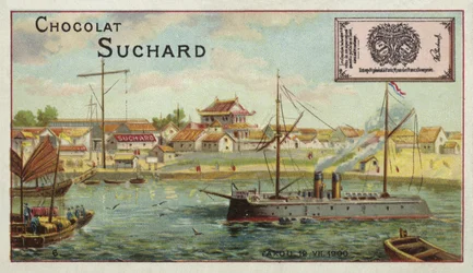 Kriegsschiff in Taku, China, Boxeraufstand, 1900