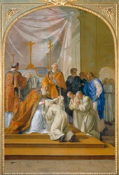 Heiliger Bruno nimmt das Ordensgewand an