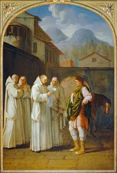 Heiliger Bruno empfängt einen Boten des Papstes. 1645-1648