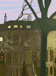 Brownstone bei Nacht