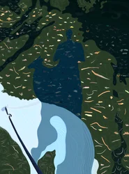 Hund, Blätter, Mann