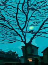 Haus in Queens bei Nacht