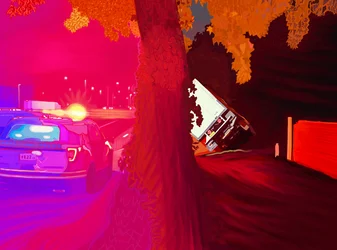 Umgekippter Lastwagen