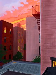 Südlicher Blick aus dem Fenster