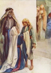 Der Junge Jesus im Tempel gefunden