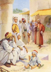 Warten auf dem Marktplatz