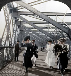 Die Promenade, Williamsburg Bridge, New York, USA, ca. 1900er Jahre