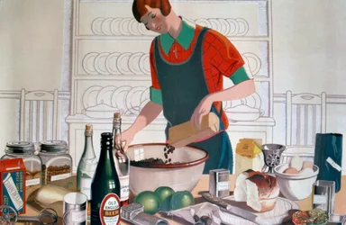 Das Empire-Weihnachtspudding machen, ca. 1920er Jahre