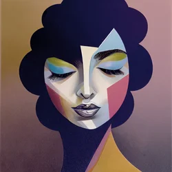 Abstraktes Mädchenporträt