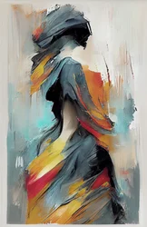 Mädchen tanzt, abstrakte expressionistische Ölmalerei