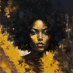 Porträt-Pinselgemälde einer schwarzen Frau, Flur- und Wohnzimmerdekoration