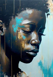 Abstrakter junger afrikanischer Mann