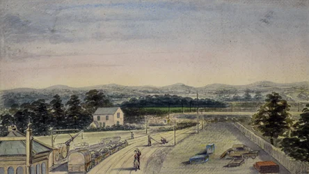 Blick von der Brücke am Bahnhof, Lingfield, Surrey in Richtung Crowhurst