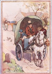 Als sie sich entfernten, rannte seine Mutter aus dem Tor, Illustration aus David Copperfield, 1914