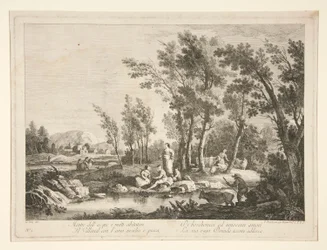 Landschaft mit Ruinen, aus einer Serie von 4