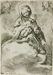 Madonna und Kind auf Wolken